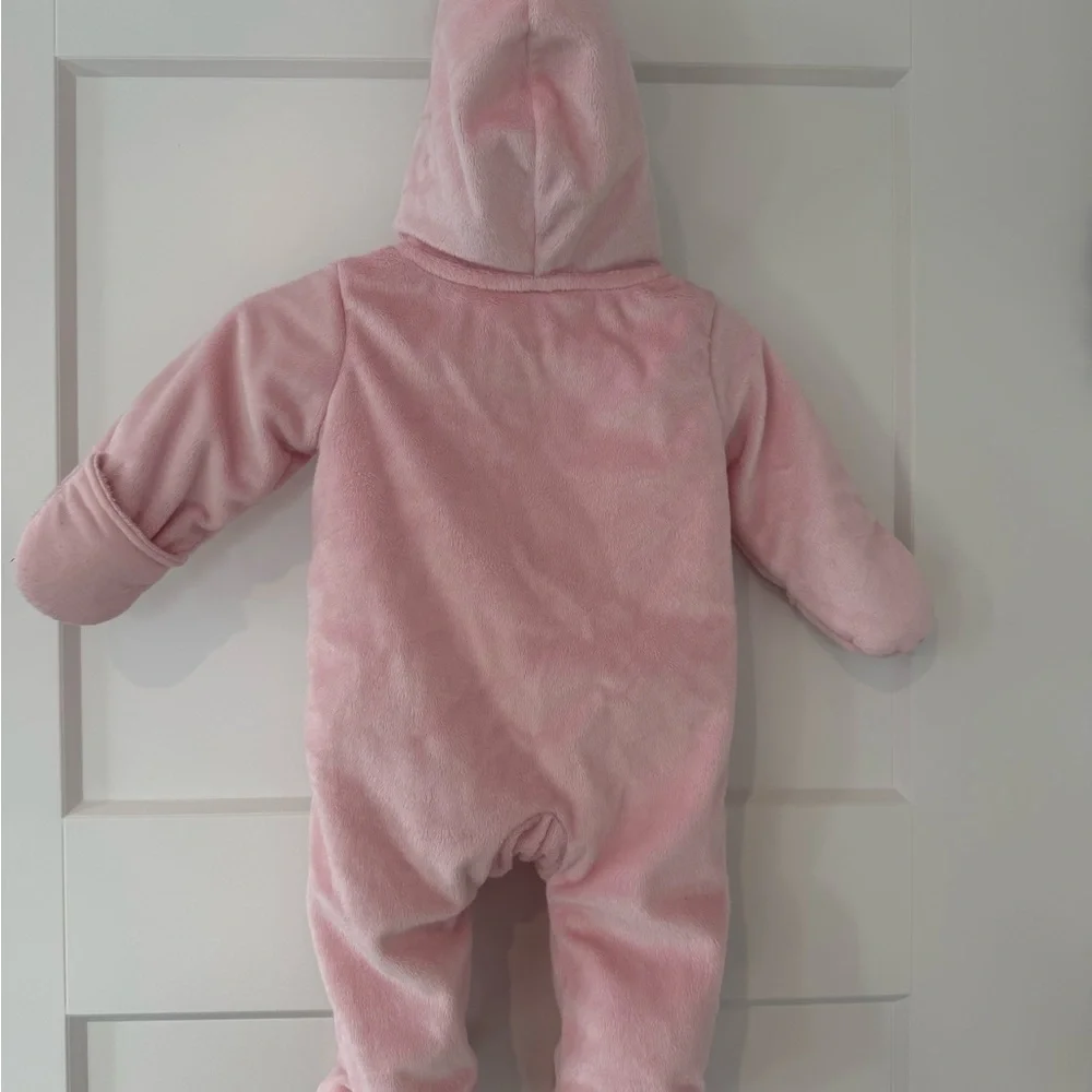 Carter's Light Pink Plush Hooded Footed One-Piece